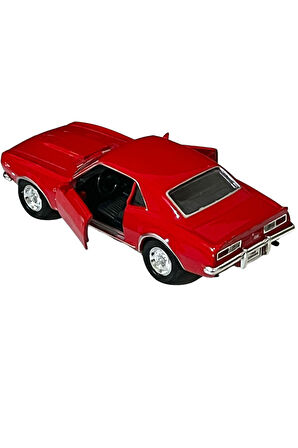 1968 Chevrolet Camaro Z28 Oyuncak Lisanslı Diecast Metal Çek Bırak Kırmızı Renk Araba