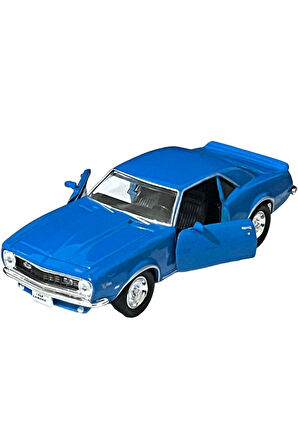 1968 Chevrolet Camaro Z28 Mavi  Oyuncak Lisanslı Diecast Metal Çek Bırak Araba