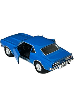 1968 Chevrolet Camaro Z28 Mavi  Oyuncak Lisanslı Diecast Metal Çek Bırak Araba