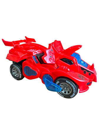 Trex Dinazor Figür Araba Sesli Işıklı Pilli Müzikli  Transformers Robot Dinozor 20Cm