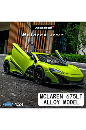 MCLAREN 675T YEŞİL 1/24 Ölçek Diecast Metal Model Araba Koleksiyon