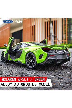 MCLAREN 675T YEŞİL 1/24 Ölçek Diecast Metal Model Araba Koleksiyon