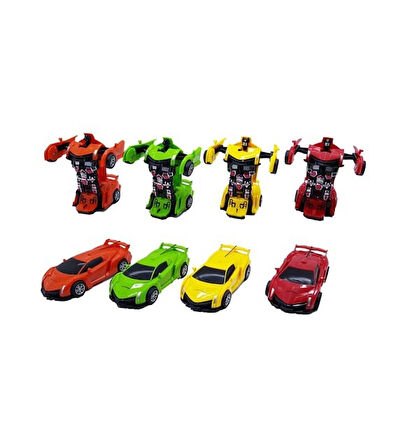 Otomatik Robota Dönüşen Araba Transformers 4 Lü Set 12CM