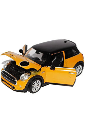 Metal 1:24 Mini Cooper HATCH 24058W Model Araba TURUNCU Erkek Çocuk Araba Oyun Oyuncak Koleksiyon