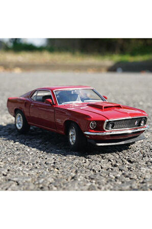 1969 Ford Mustang 429 BORDO 1:24 Model Araba