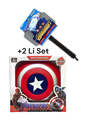 Avengerss Captain Amerika Kalkan Ve Thor Çekiç 2 Lİ MEGASET