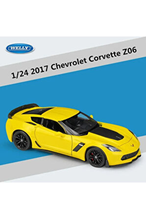 CHEVYROLET CORVETTE Z06 1/24 SARI RENK MODEL ARABA KOLEKSİYON