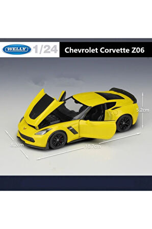 CHEVYROLET CORVETTE Z06 1/24 SARI RENK MODEL ARABA KOLEKSİYON