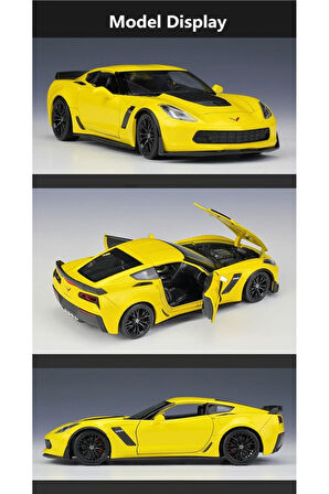 CHEVYROLET CORVETTE Z06 1/24 SARI RENK MODEL ARABA KOLEKSİYON