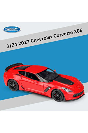 CHEVYROLET CORVETTE Z06 1/24 KIRMIZI RENK MODEL ARABA KOLEKSİYON