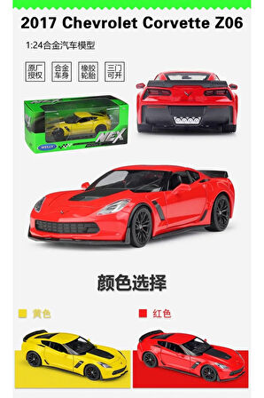 CHEVYROLET CORVETTE Z06 1/24 KIRMIZI RENK MODEL ARABA KOLEKSİYON