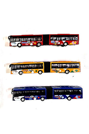 Otobüs Oyuncak Körüklü Çek-Bırak Metal Otobüs Kırılmaz Metrobüs 22 CM