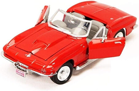 1967 Corvette Kırmızı 1:24 Ölçek Model Araba Koleksiyon