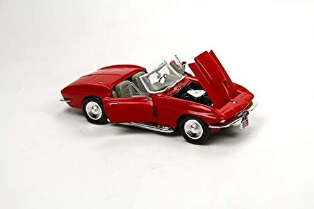 1967 Corvette Kırmızı 1:24 Ölçek Model Araba Koleksiyon