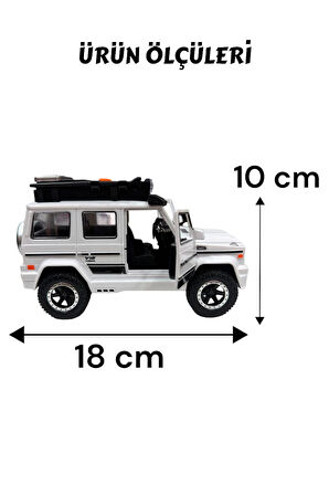 Sesli Işıklı Müzikli Lüks Jeep Sürtmeli Açılabilir Kapı 18 cm Jeep Araba