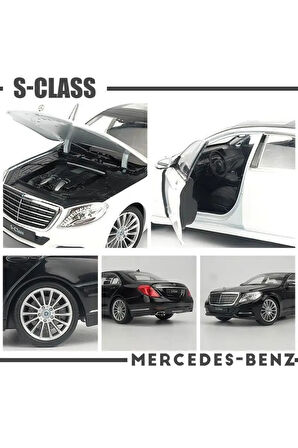 Mercedes S CLASS BEYAZ Diecast 1/24 Ölçek Büyük Boy Metal  Lisanslı Araba Kapılar Açılır