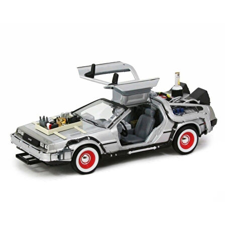 Geleceğe Dönüş Arabası Seri 3 Metal Model Araba Back To The Future Delorean 1/24 Ölçek