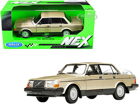 Volvo 240 GL Gold Metallic  1/24 Diecast Model Araba Koleksiyon