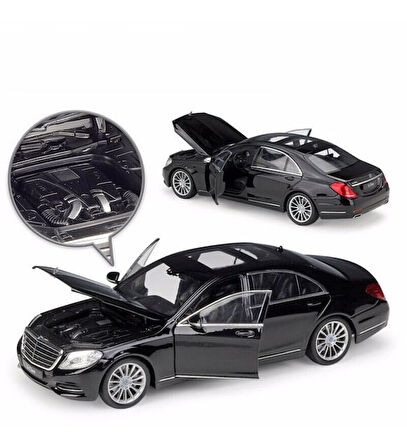 1/24 Ölçek Mercedes-Benz S Class Model Araba Siyah