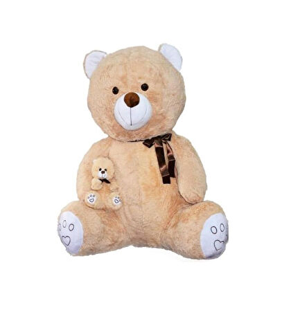 Yavrulu Peluş Ayı 100 Cm Uyku Ve Oyun Arkadaşım Sevimli Ayı ve Yavrusu
