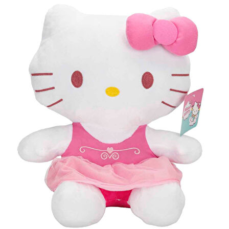 Hello Kitty Fiyonklu Peluş 36 cm Pembe - Uyku Ve Oyun Arkadaşı Peluş Oyuncak