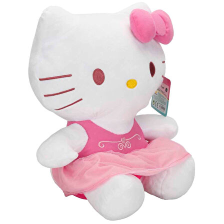 Hello Kitty Fiyonklu Peluş 36 cm Pembe - Uyku Ve Oyun Arkadaşı Peluş Oyuncak