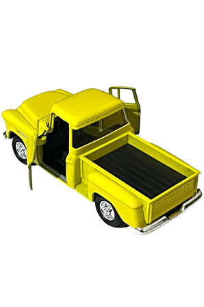 Sarı Chevrolet Stepside Pikap Oyuncak Lisanslı Diecast Metal Çek Bırak Araba