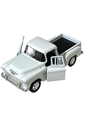 Beyaz Chevrolet Stepside Pikap Oyuncak Lisanslı Diecast Metal Çek Bırak Araba