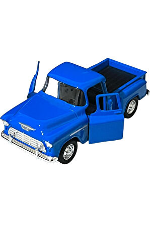 Chevrolet Stepside Mavi Pikap Oyuncak Lisanslı Diecast Metal Çek Bırak Araba