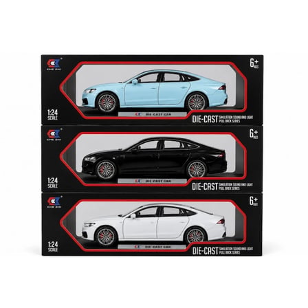 Audi A7 Metal 1:24 Ölçek Oyuncak Araba Sesli Işıklı Çek Bırak Spor Sedan
