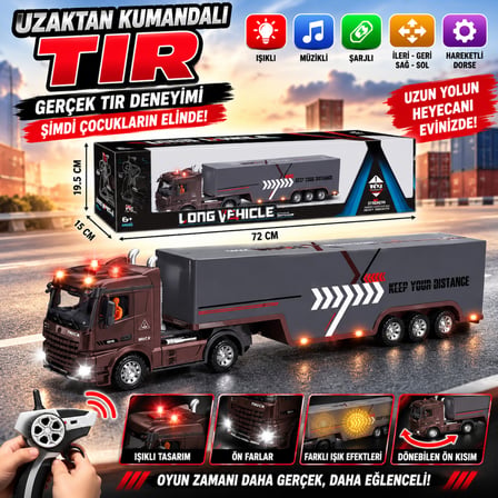 Uzaktan Kumandalı Şarjlı Tır Oyuncak Müzikli Işıklı Hareketli TIR Kamyon Çocuk Oyuncağı