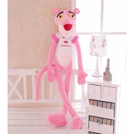 Peluş Pembe Panter 100 CM Dev Boy Uzun Bacaklı Yumuşak Sevimli Oyuncak Dekoratif Hediye