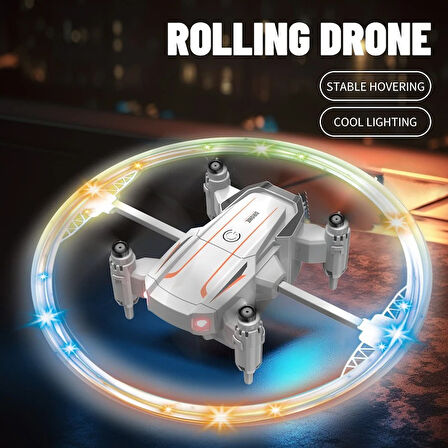 Katlanabilir Mini BK2 Drone Optik Akışlı LED Işıklı Tek Tuş Kalkış Katlanabilir Tasarım  RC Uzaktan Kumandalı DRONE