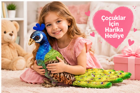 50 CM Peluş Tavus Kuşu Renkli ve Sevimli Dekoratif Peluş Oyuncak