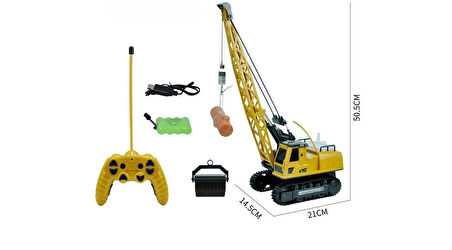 ToyCraft MegaVinç 12 Kanal Şarjlı Uzaktan Kumandalı İnşaat Vinci – 50 CM Dev Boy