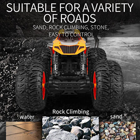 Kumandalı 33 CM Dev Off-Road Araba 15KM/H Hızlı, Şarjlı, 2.4GHz RC Tırmanıcı Arazi Aracı 9030-3F