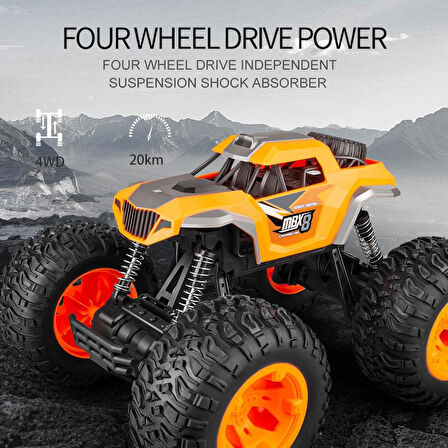 Kumandalı 33 CM Dev Off-Road Araba 15KM/H Hızlı, Şarjlı, 2.4GHz RC Tırmanıcı Arazi Aracı 9030-3F