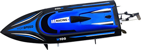 H100 RC Hız teknesi su geçirmez yüksek hızlı 35 CM Mavi RENK