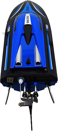 H100 RC Hız teknesi su geçirmez yüksek hızlı 35 CM Mavi RENK