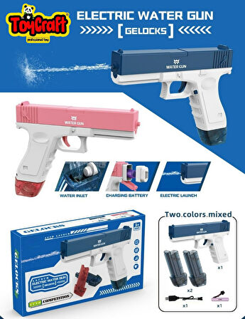 Elektrikli Otomatik Atış Yapan Çift Sarjörlü GLOCK Su Tabancası