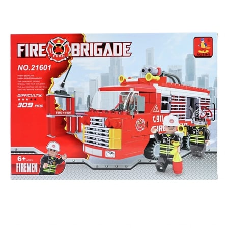 İtfaiye Seti 309 Parça Fire Brigade İtfaiye Aracı ve İtfaiyeci Figürlü Yapım Oyuncağı