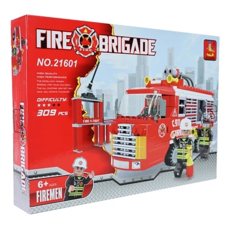 İtfaiye Seti 309 Parça Fire Brigade İtfaiye Aracı ve İtfaiyeci Figürlü Yapım Oyuncağı