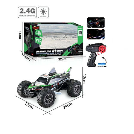 Assaulter 1:18 Yüksek Hızlı Işıklı Köpek Balığı Tasarımlı Uzaktan Kumandalı RC Araba