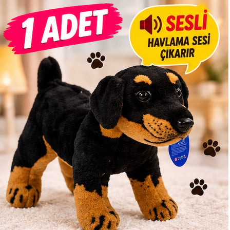 Sesli Peluş Köpek 40 CM Havlayan Gerçekçi Sevimli Köpek Oyuncak