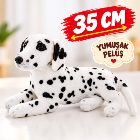 Sesli Peluş Dalmaçyalı Köpek 35 CM Havlayan Sevimli Yumuşak Peluş Oyuncak