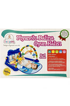 Balina Piyanolu Sesli Işıklı Aynalı Oyun Halısı Yeni Tasarım