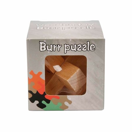 Woody Ahşap Burr Puzzle 3D Zeka Oyunu Çentikli Ahşap Parçalı El Becerisi ve Problem Çözme