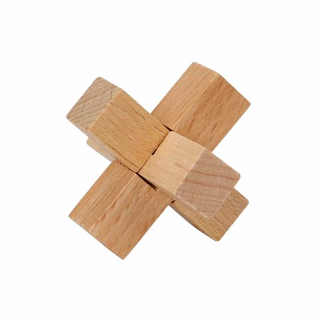 Woody Ahşap Burr Puzzle 3D Zeka Oyunu Çentikli Ahşap Parçalı El Becerisi ve Problem Çözme
