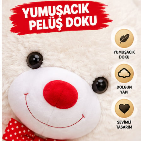 150 CM Dev Peluş Ayıcık Büyük Boy Sarılmalık Teddy Bear Yumuşak Sevimli Ayı Özel Gün Hediyesi