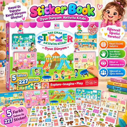 Sticker Book Play World Oyun Dünyam Aktivite Kitabı 5 Sahne 227 Sticker Çocuklar İçin Çıkartma Kitabı